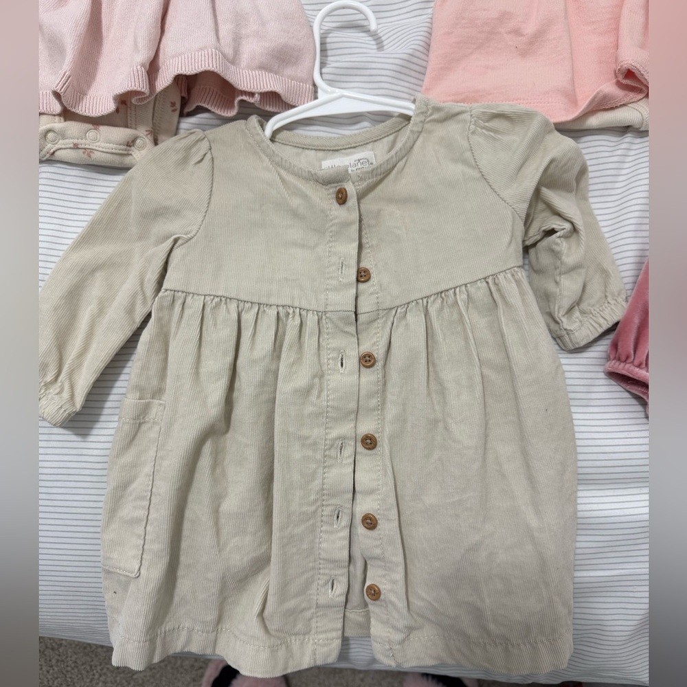 Stylish Beige Kids Dress with Button Detail
